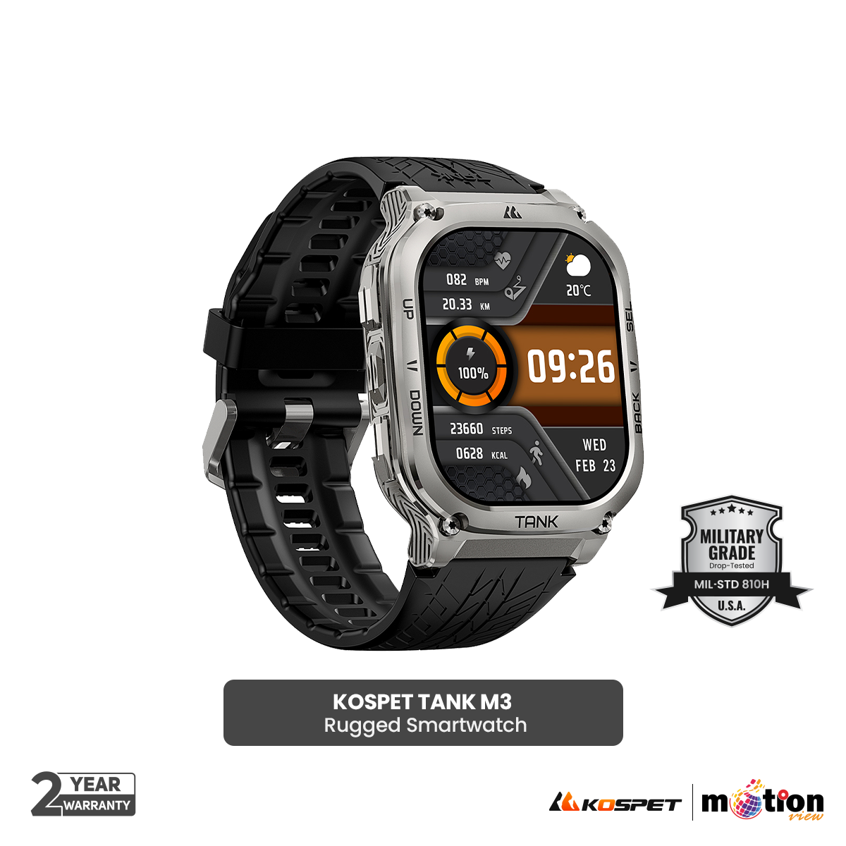 Picture of KOSPET TANK M3  Smartwatches For Men Women Smartwatch 480mAh Digital Fitness AMOLED AOD Bluetooth Watches