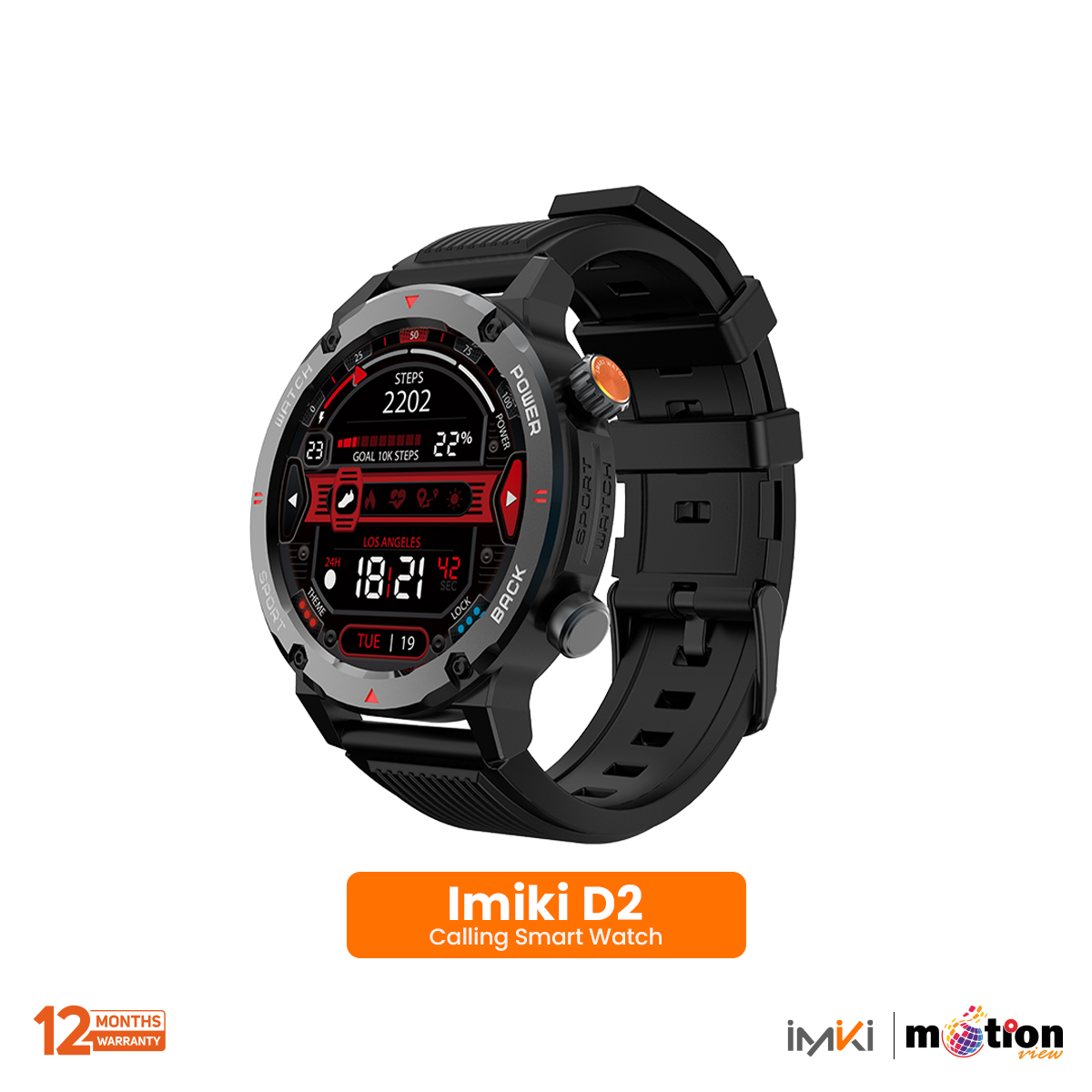 Picture of IMIKI Smartwatch D2 AMOLED Screen 1.43” BT Calls 3ATM