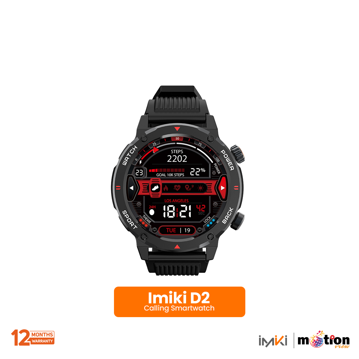 Picture of IMIKI Smartwatch D2 AMOLED Screen 1.43” BT Calls 3ATM