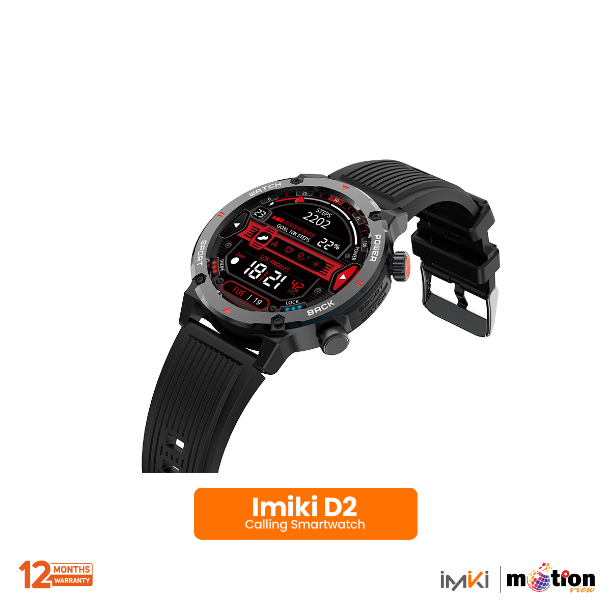Picture of IMIKI Smartwatch D2 AMOLED Screen 1.43” BT Calls 3ATM