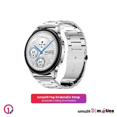 Picture of Amazfit Pop 3R 1.43" HD AMOLED Display With Bluetooth Calling Smart Watch (Metallic Strap)