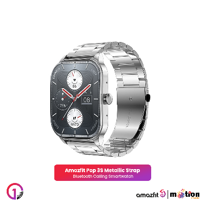 Picture of Amazfit Pop 3S 1.96" AMOLED Display with Bluetooth Calling Smart Watch (Metallic Strap)