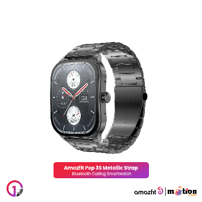 Picture of Amazfit Pop 3S 1.96" AMOLED Display with Bluetooth Calling Smart Watch (Metallic Strap)