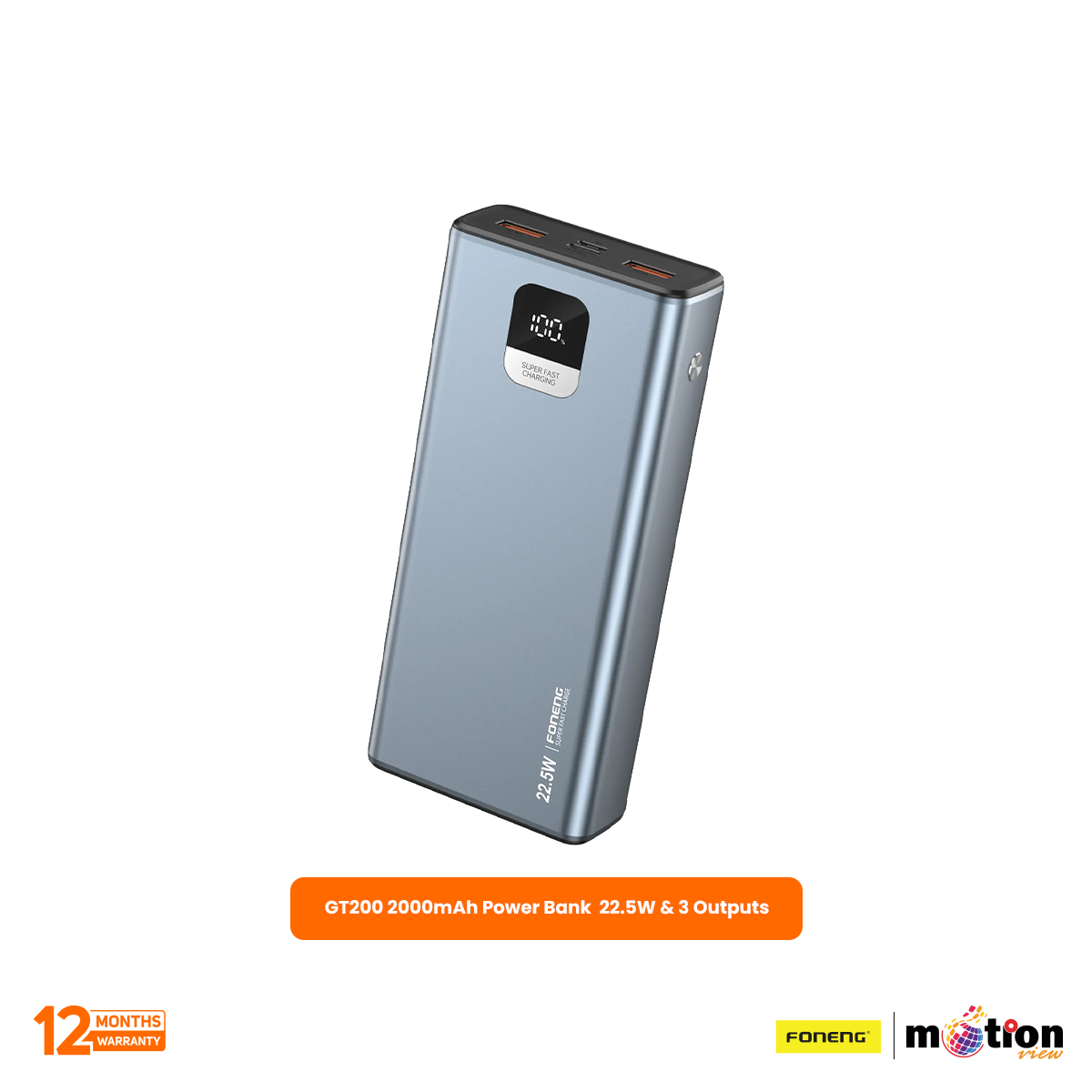 Picture of Foneng Power Bank PD 22.5W LED Display, 20,000 mAh GT200