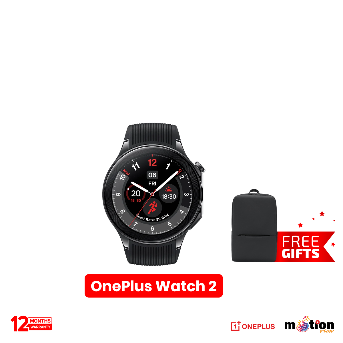 Picture of OnePlus Watch 2 BT Calling 1.43" AMOLED 1000 nits 5ATM With 32GB ROM/2GB RAM & Wear OS SmartWatch - Black