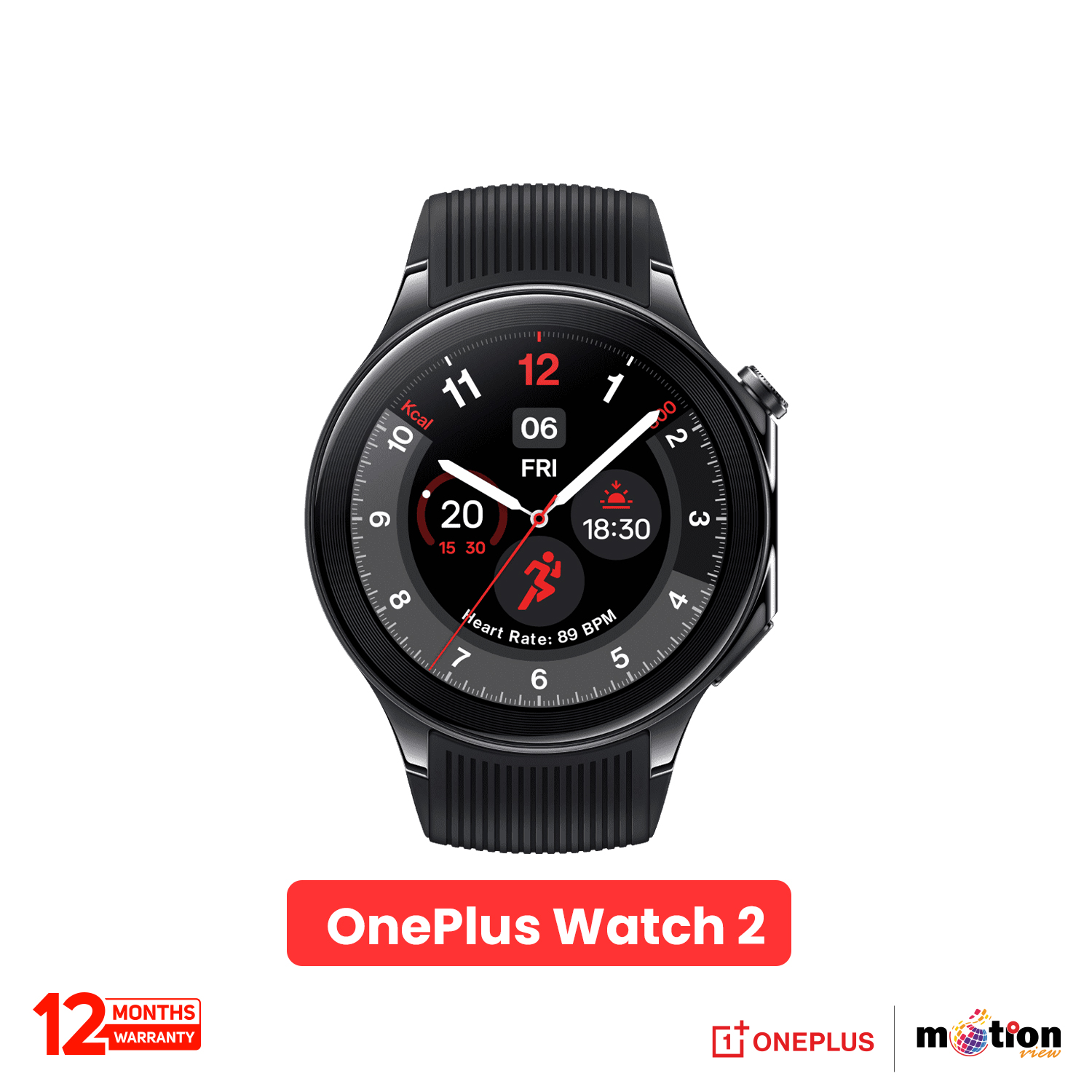 Picture of OnePlus Watch 2 BT Calling 1.43" AMOLED 1000 nits 5ATM With 32GB ROM/2GB RAM & Wear OS SmartWatch - Black
