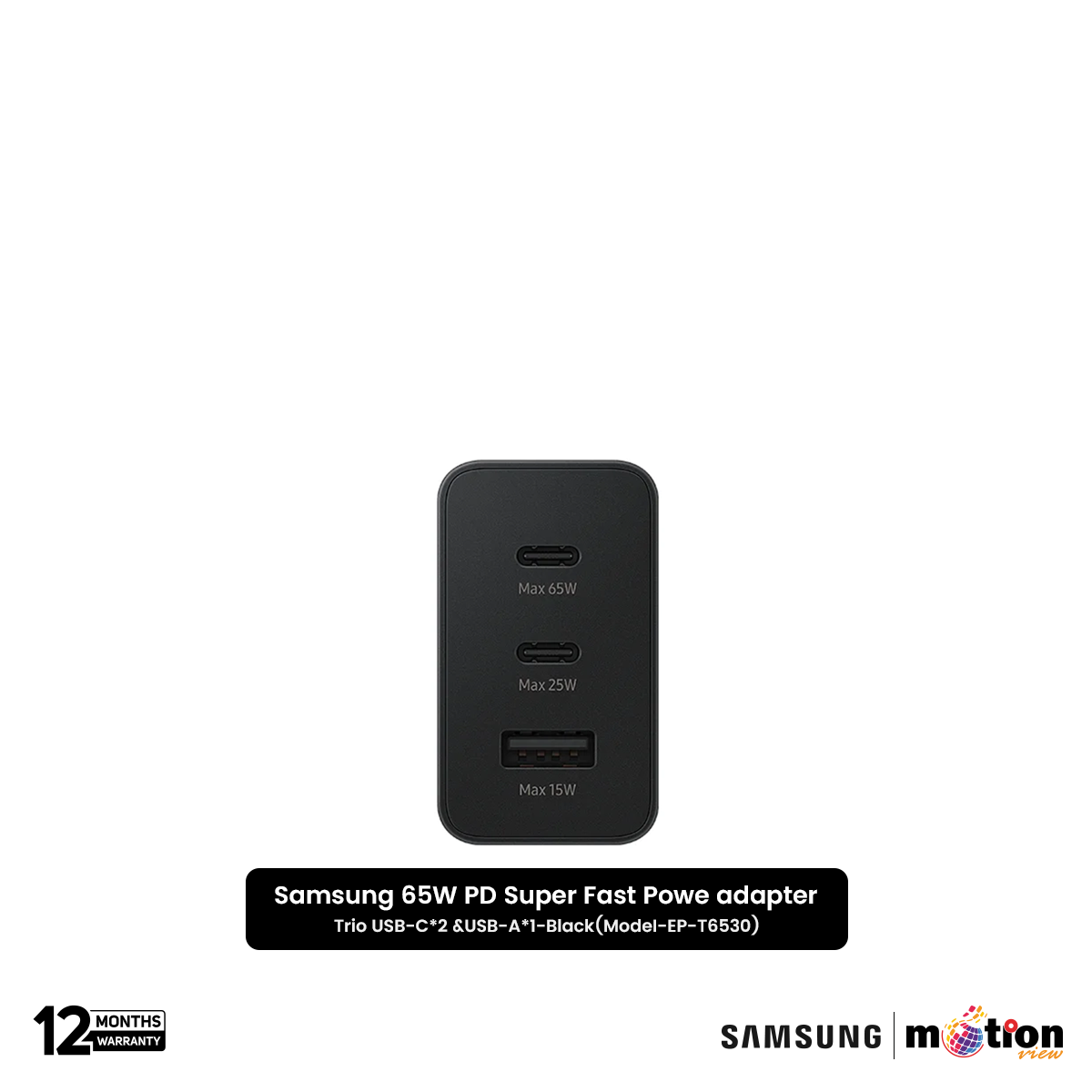Picture of Samsung 65W Trio PD Power Adapter(T6530)- Black