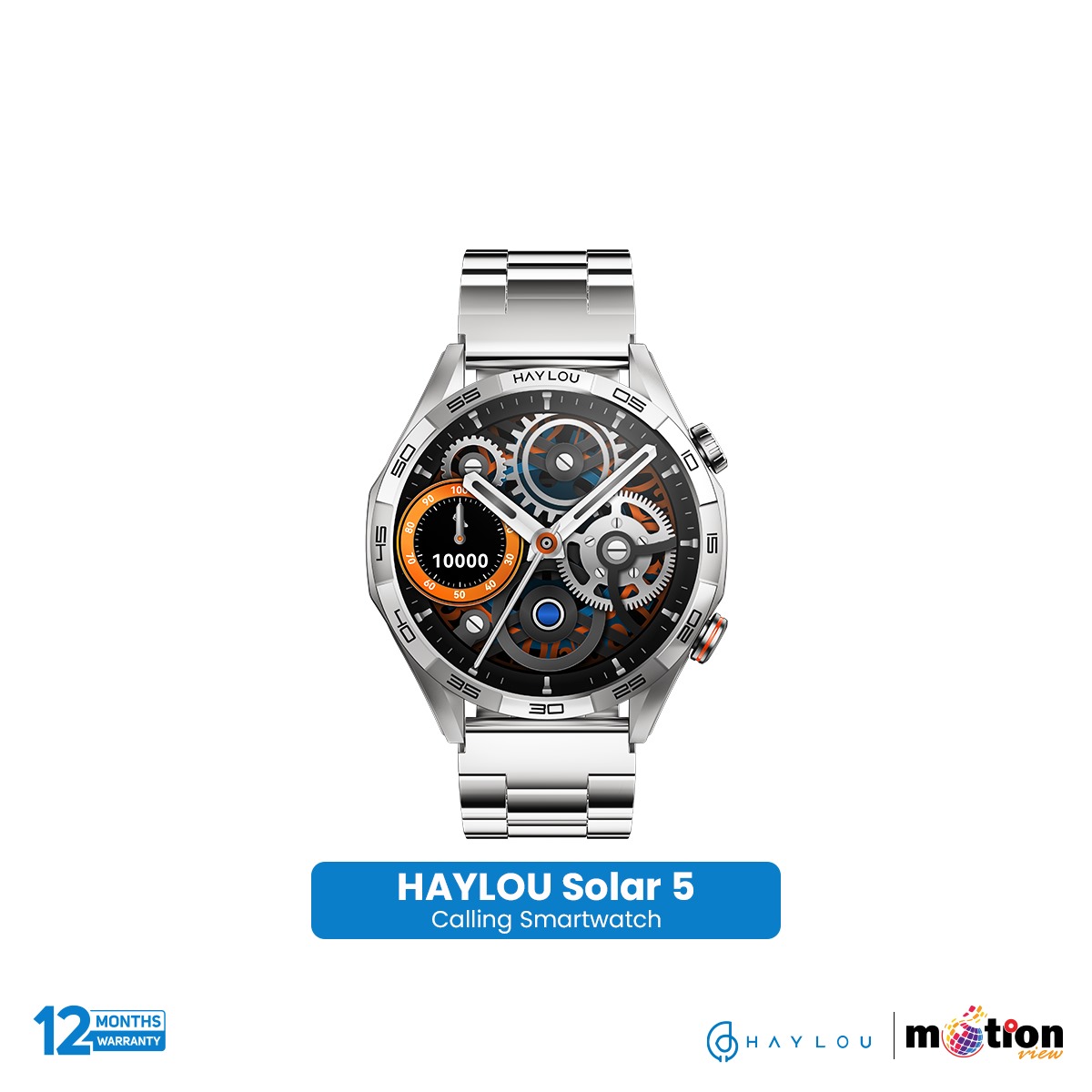 Picture of Haylou Solar 5 1.58" AMOLED Display BT Calling Smart Watch ( Metallic + Silicone ) Strap