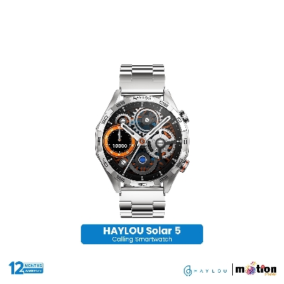 Picture of Haylou Solar 5 1.58" AMOLED Display BT Calling Smart Watch ( Metallic + Silicone ) Strap