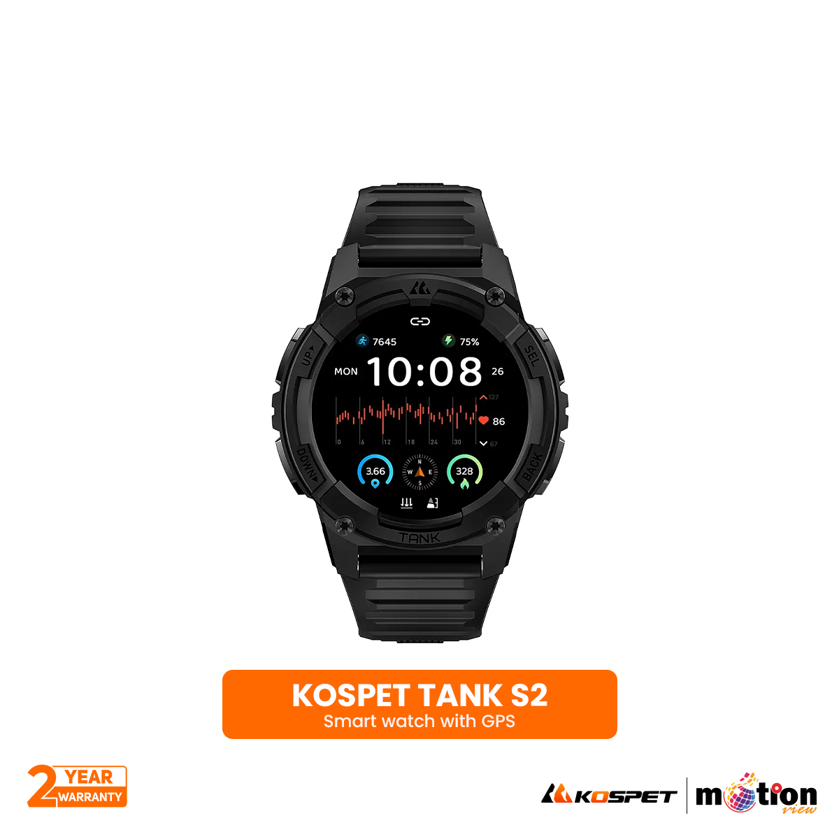 Picture of KOSPET TANK S2 1.32" AMOLED Smart Watch With  5ATM Waterproof