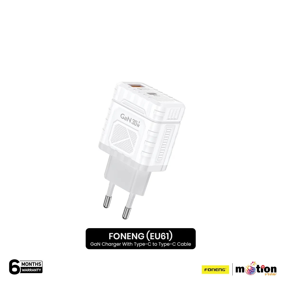 Picture of FONENG (EU61) 30W A+C 2-Port GaN Charger With Type-C to Type-C Cable