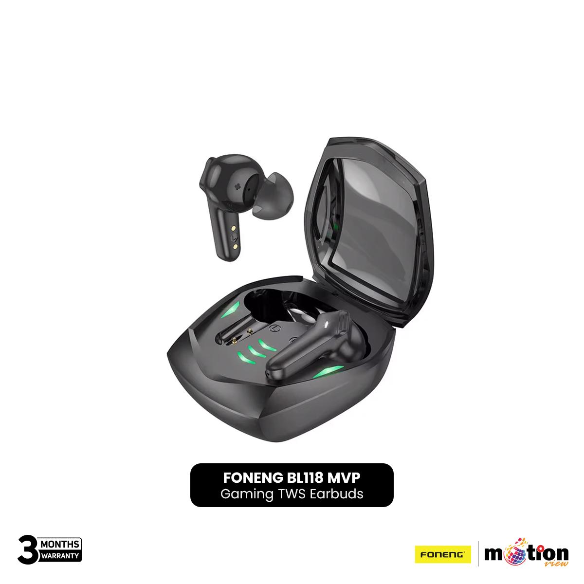 Picture of FONENG BL118 MVP Gaming TWS Earbuds with Stereo Sound Music- Black