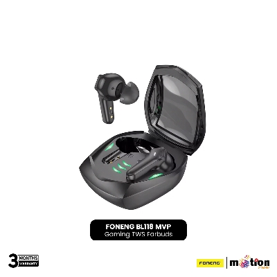 Picture of FONENG BL118 MVP Gaming TWS Earbuds with Stereo Sound Music- Black