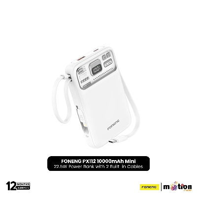 Picture of FONENG PX112 10000mAh Mini 22.5W Magnetic Wireless Power Bank with 2 Built-in Cables