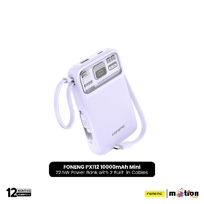Picture of FONENG PX112 10000mAh Mini 22.5W Magnetic Wireless Power Bank with 2 Built-in Cables