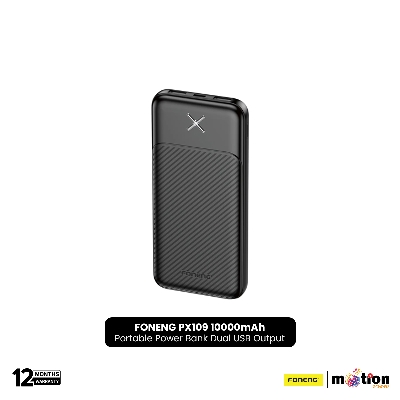 Picture of FONENG PX109 10000mAh Portable Power Bank Dual USB Output Fast Charging Battery Pack - Black