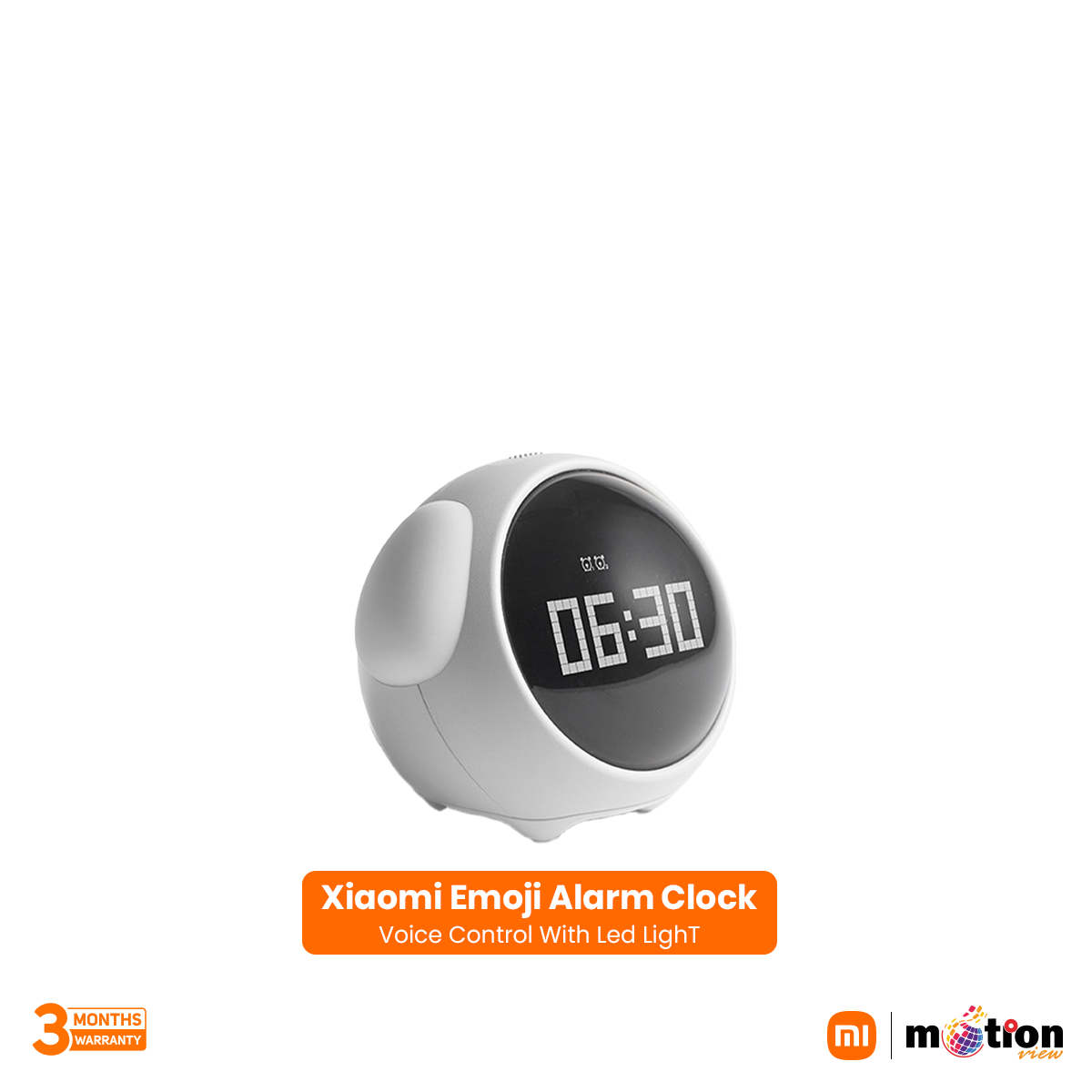 Picture of Xiaomi Emoji Pixel Voice Control Multifunction Alarm Clock With Led Light- White