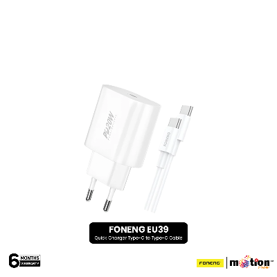 Picture of FONENG EU39 PD 20W Quick Charger With Type-C to Type-C Cable- White