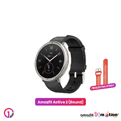 Picture of Amazfit Active 2(Round) 1.32inch Smartwatch (Premium) Dual Strap(Leather + Silicone)
