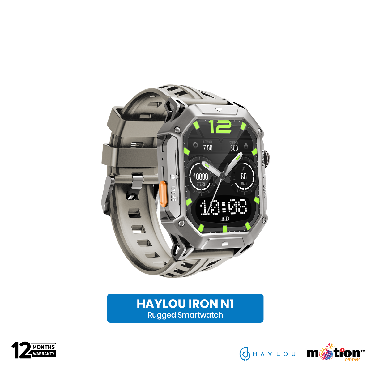 Picture of Haylou IRON N1 2.13" AMOLED DisplayWith 5ATM Waterproofrugged Smart Watch