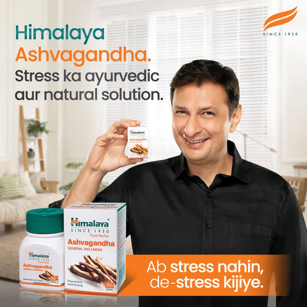 Picture of Ashvagandha General Wellness Tablets | Stress Relief | Rejuvenates Mind & Body - 60 Tablets