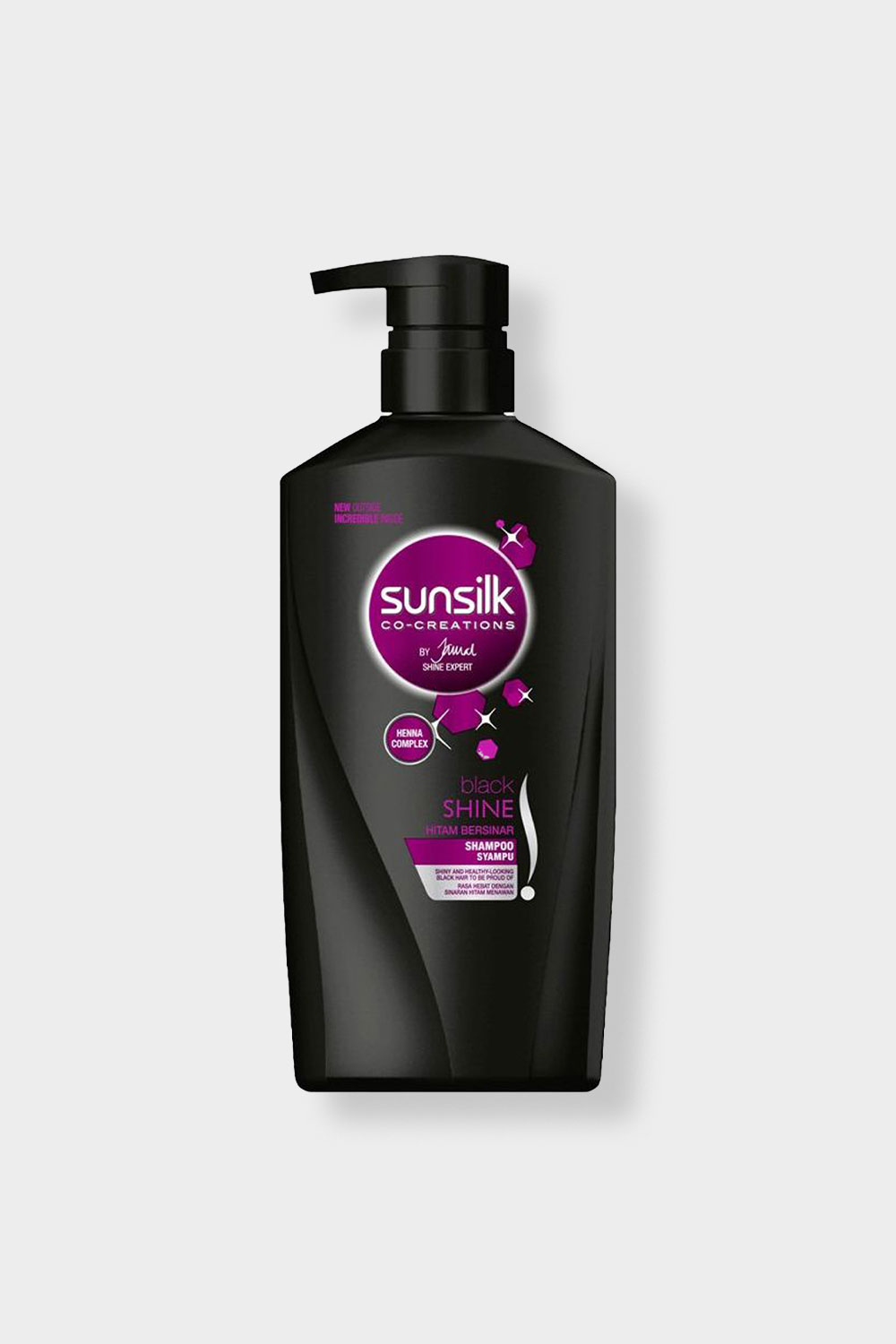 Picture of International Thailand product hair care product Sunsilk shampoo Black SHINE HITAM Bersinar used for male/ female - 625 ml