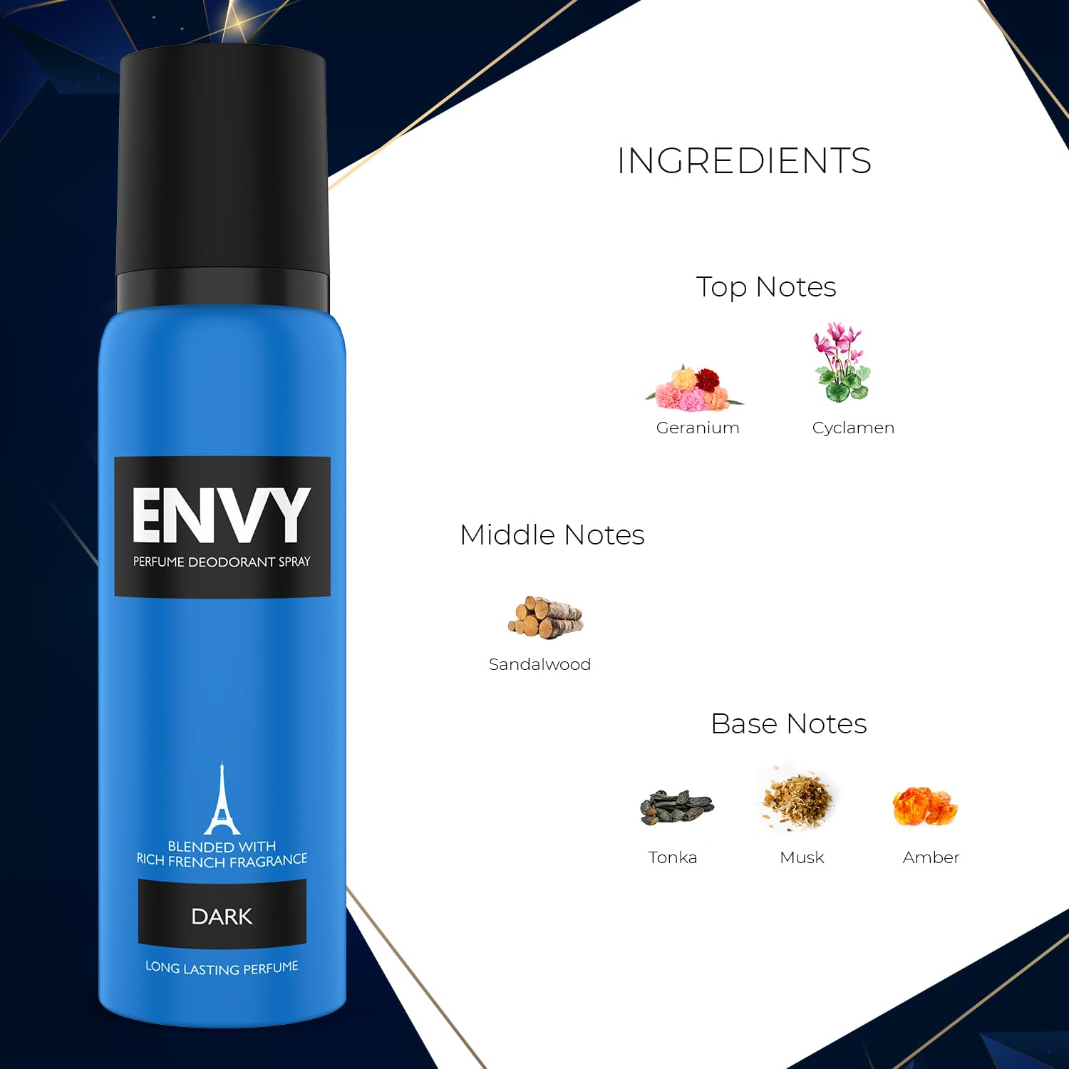 Picture of ENVY Dark Deodorant - 140ML | Long Lasting Deo Spray For Men