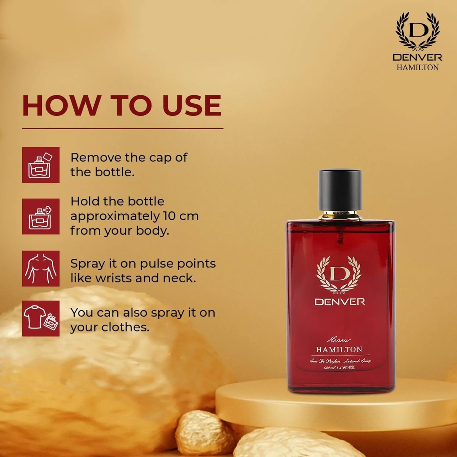 Picture of DENVER Hamilton Honour Perfume - 100ML | Long Lasting Fragrance Perfume Body Scent for Men