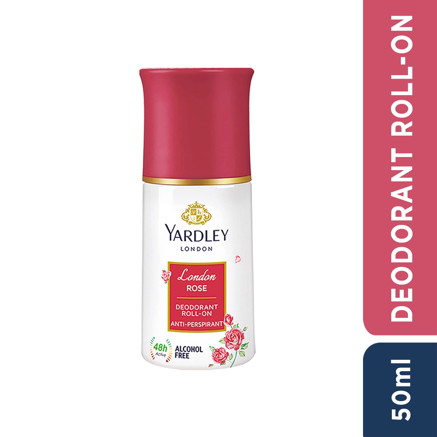 Picture of Yardley London London Rose Anti-Perspirant Deodorant Roll-On| Body Deodorant Roll-On For Women| 48-Hour Active Sweat Protection| Alcohol-Free | 50ml