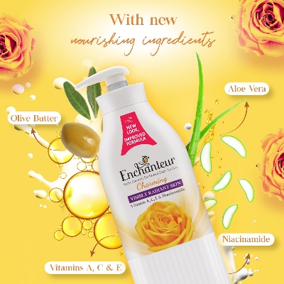 Picture of Enchanteur Charming Perfumed Body Lotion with Aloe Vera & Olive Butter for Satin Smooth Skin| Non-Greasy Formula| Water-Based Lotion| Floral French Fragrance| 500ml