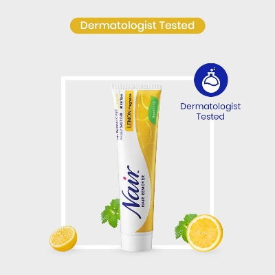Picture of PITTIE Women Nair Lemon Cream 110 Gm-At Home Hair Removal, Dermatologist Tested, 100% Safe And Effective