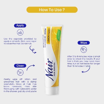 Picture of PITTIE Women Nair Lemon Cream 110 Gm-At Home Hair Removal, Dermatologist Tested, 100% Safe And Effective