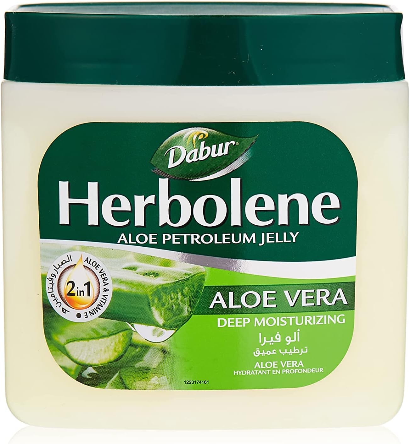 Picture of Dabur Herbolene Aloe Petroleum Jelly | Enriched with Aloe Vera and Vitamin E | For Dry and Rough Skin - 425 ml