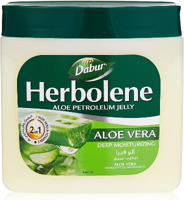 Picture of Dabur Herbolene Aloe Petroleum Jelly | Enriched with Aloe Vera and Vitamin E | For Dry and Rough Skin - 425 ml