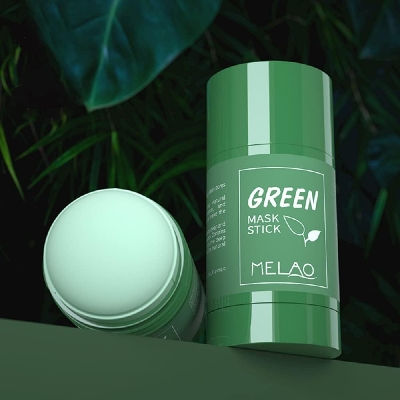 Picture of Melao Green Tea Mask for Facial Cleansing, Green Mask Stick, Oil Control  - 40g