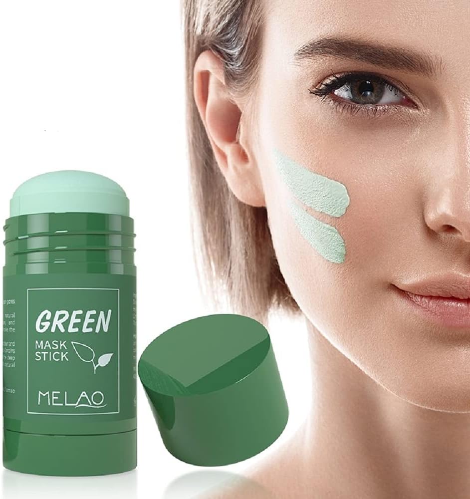 Picture of Melao Green Tea Mask for Facial Cleansing, Green Mask Stick, Oil Control  - 40g