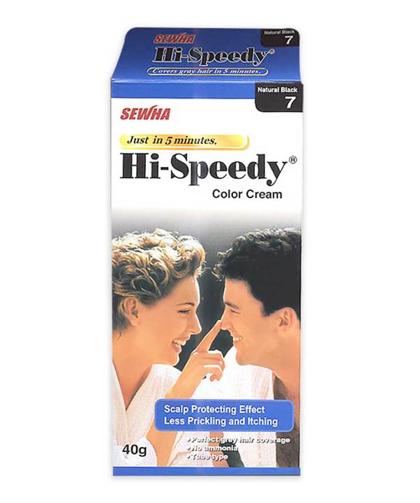 Picture of International Korean product Hi Speedy Hair Color(natural black #7) Cream Natural Black 40gm