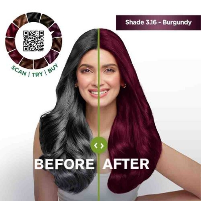 Picture of Indian product Hair styling Garnier Color Natural Burgundy shade no 3.16 used for male/female - 70 ml + 60 gm