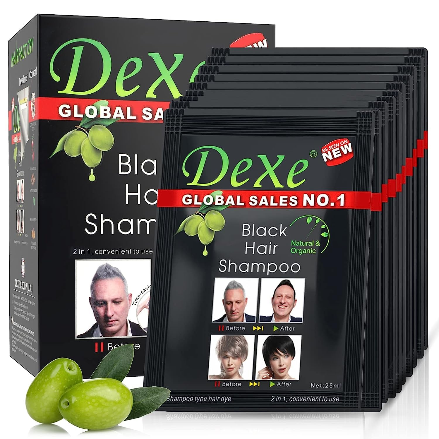 Picture of Natural Cream Dexe Black Hair Color Shampoo And Dye