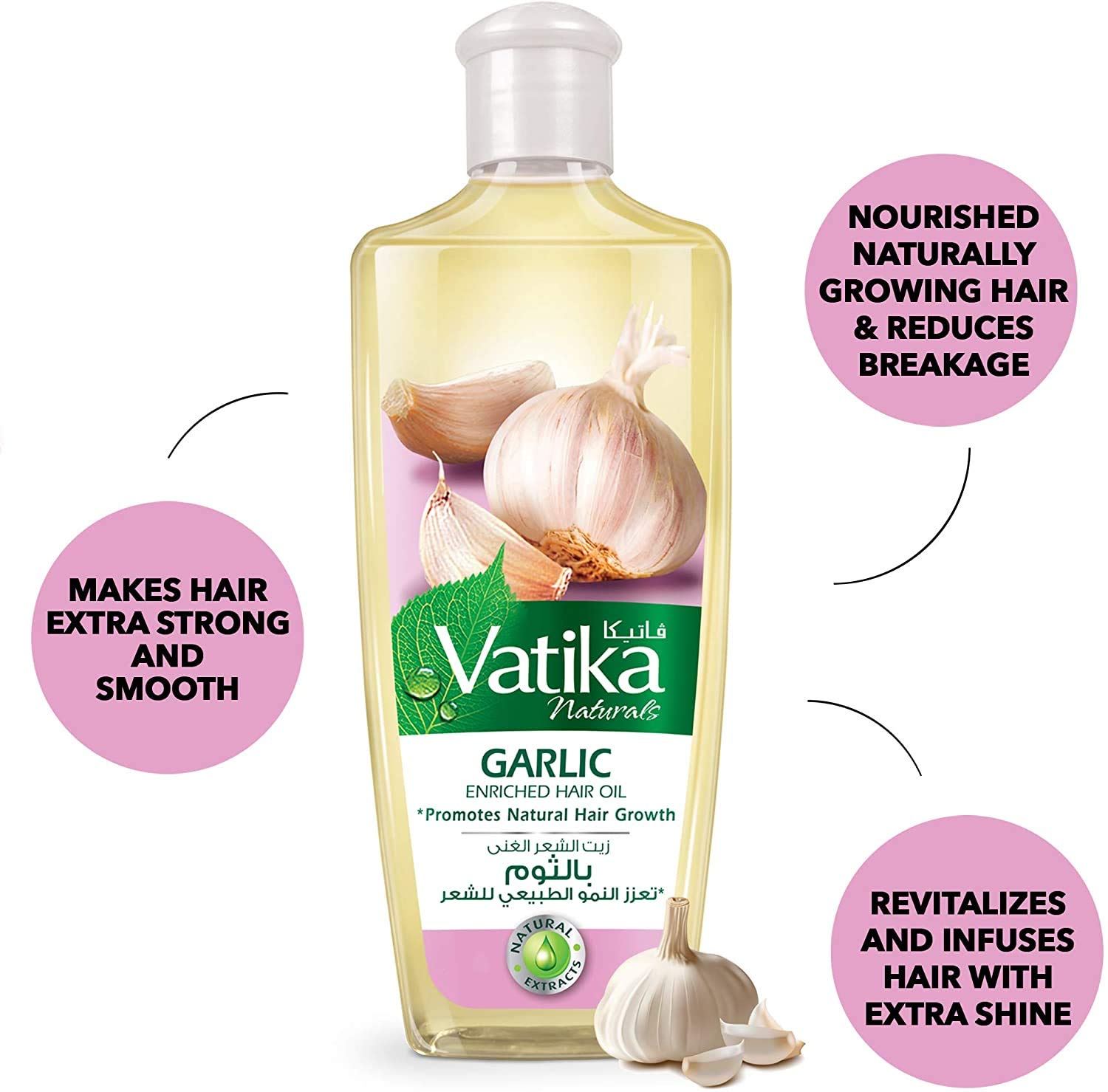 Picture of UAE product Hair care Vatika Dabur Garlic Enriched Hair Oil For Hair Growth (300 Ml)