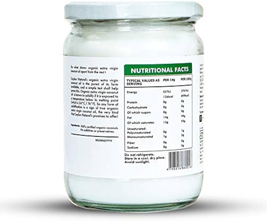 Picture of Ceylon Naturals Organic Extra Virgin Coconut Oil 1000 ml