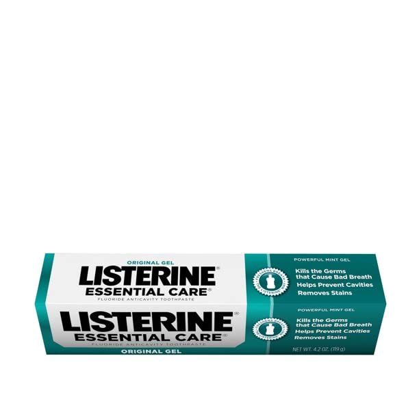 Picture of Listerine Essential Care Fluoride Toothpaste Gel-Mint, 4.2 Ounce 119 g (Pack of 1)