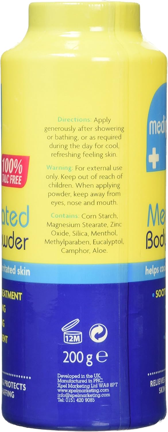 Picture of Medipure Unisex Medicated Soothing Body Powder for Itchy, Irritated Skin-200g New