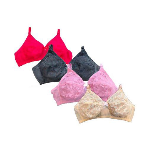Picture of Indian 4 Pieces Combo Net Bra for Women