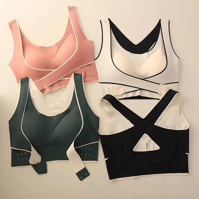 Picture of Cross Side Buckle Pair Breast Sports Bra 3 Pices
