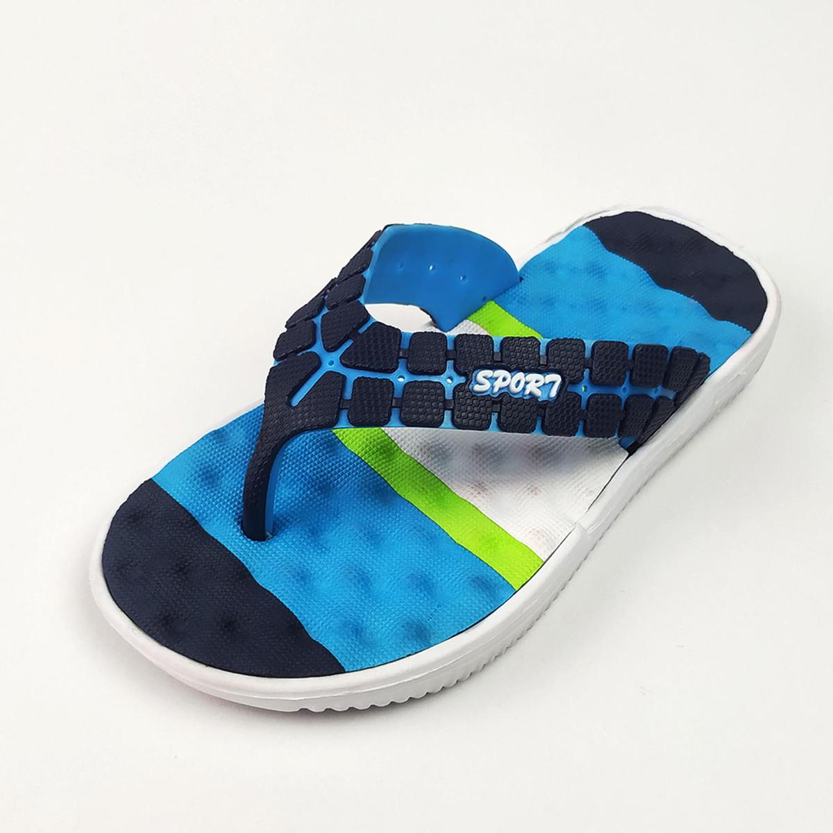 Picture of Slides Slipper Slippers 2 belt Sandals for Child Sports Summer Slippers  Shoes  Graffiti  Open Toe Low Platform Flip Flops Outdoor Flat Beach Slides Sandals