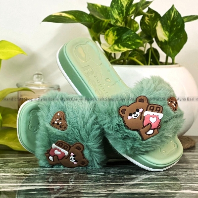 Picture of Slipper for Girls Panda Cartoon Slipper High Quality sandal for women, wool sandal