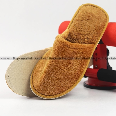 Picture of Wool Room Slipper for men and women botha Light BROWN Floor slipper House Slipper