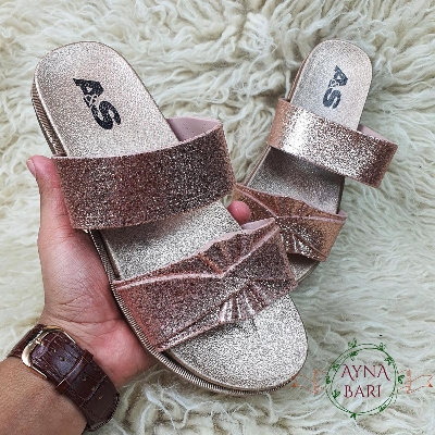 Picture of Glittery slipper for girls  Slipper Room  Slipper for Girls  X Bow Designed Slipper High Quality