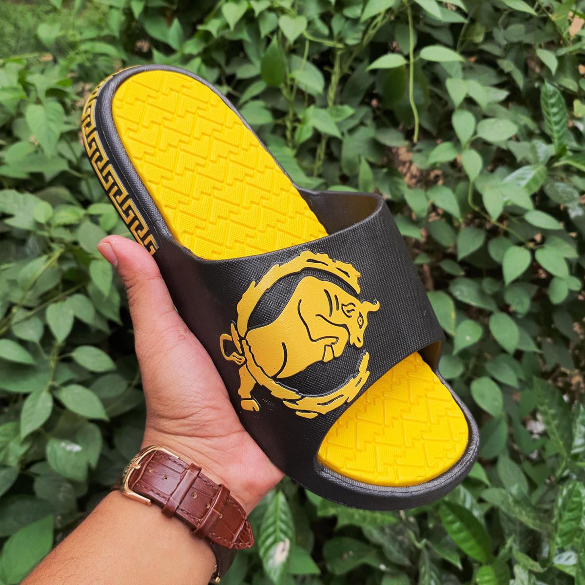 Picture of Eid Collection | Slides Slipper |BULL Black| Slides for Boys and Girls